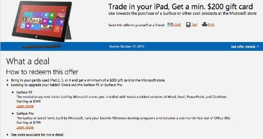 Microsoft promozione iPad