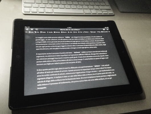 iPad scrittura