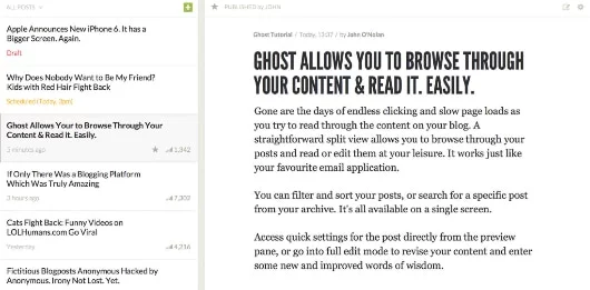Ghost, la piattaforma blogging alternativa, è aperta al pubblico 1 Ghost Blogging