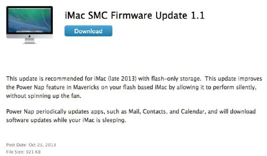 iMac SMC Firmware Update 1.1