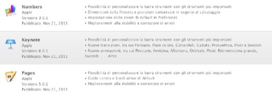 aggiornamento iWork