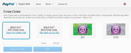 PayPal Digital Gifts