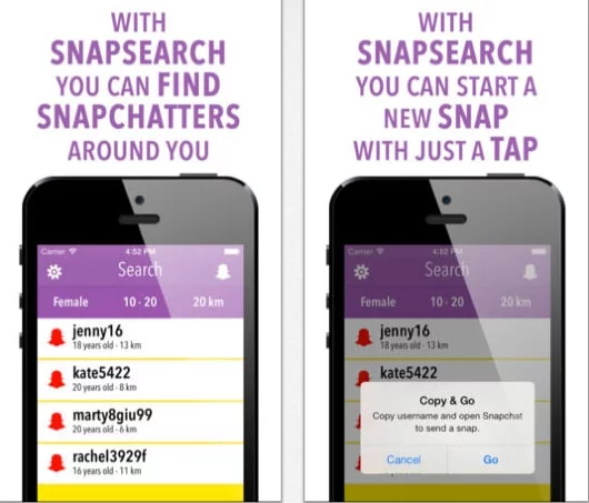 SnapSearch, l'app per cercare utenti di SnapChat 1 SnapSearch