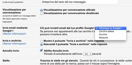 Come disabilitare l'apertura ai messaggi di tutti su Google+ 7 Gmail Google+