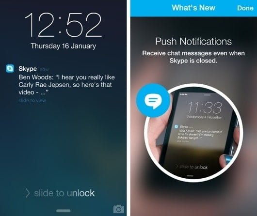 Skype notifiche push