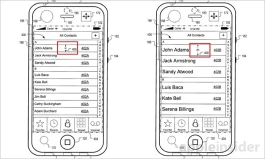 brevetto interfaccia iOS