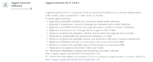 Disponibile OS X 10.9.2 1 OS X 10.9.2