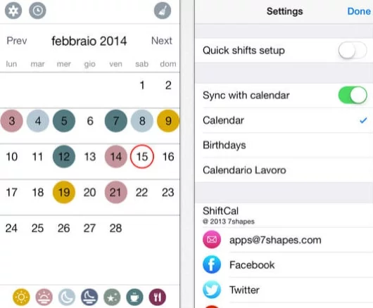 ShiftCal, il calendario per gestire i turni di lavoro in iOS 1 ShiftCal