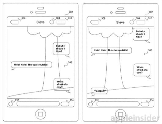 Apple brevetta un sistema per scrivere sull'iPhone mentre si cammina 1 brevetto messaggi trasparenti
