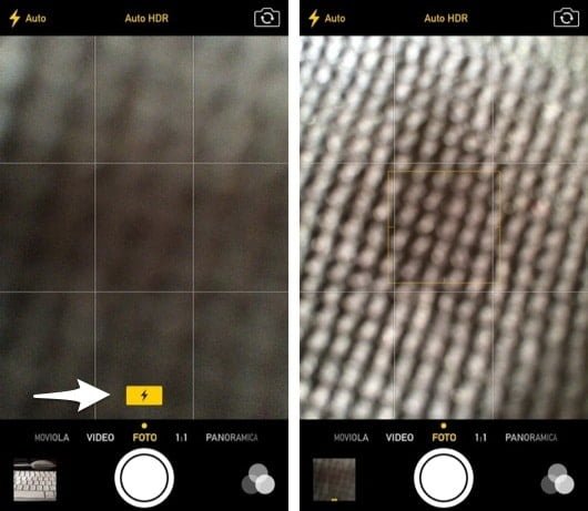 iOS 7.1 ti avvisa se sta per attivarsi il flash per una foto