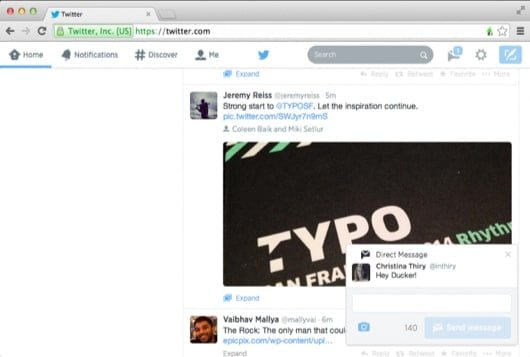 Twitter notifiche web