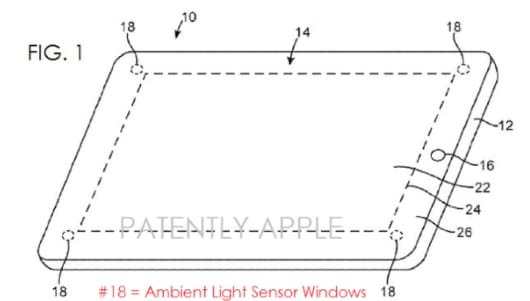 Apple brevetta un miglioramento del sensore di luminosità 1 Apple brevetto sensore luminosita