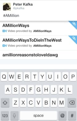 Twitter hashtag video