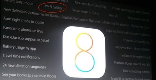 iOS 8 WiFi chiamate
