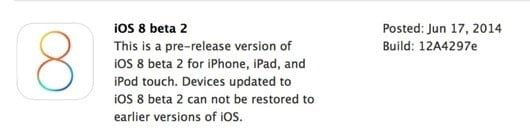 iOS 8 beta 2