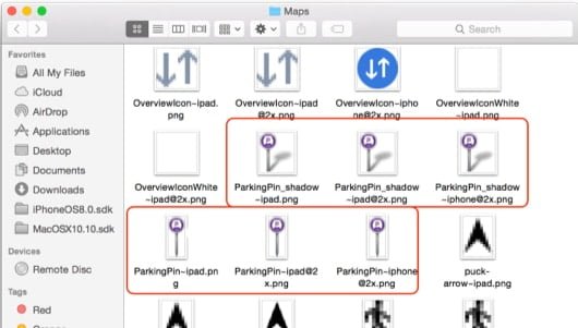 mappe parcheggio iOS 8