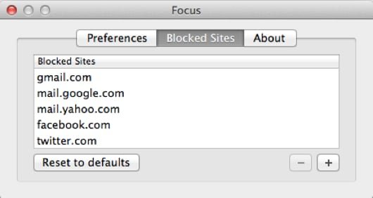 Focus, l'app per non cadere in tentazione di visitare dei siti mentre si lavora 1 Focus app