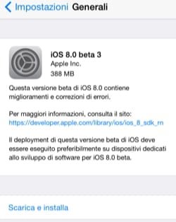 iOS 8 beta 3