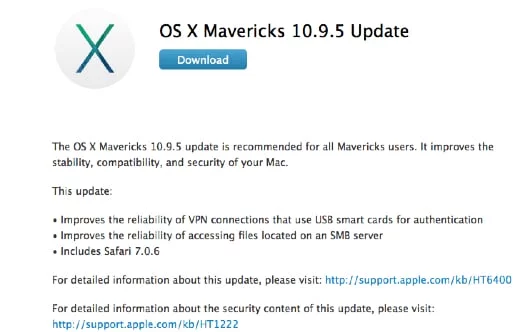 OS X Mavericks 10.9.5