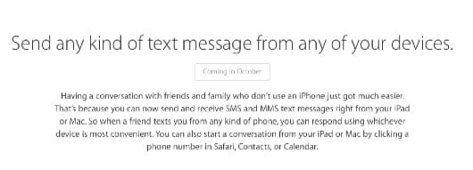 L'invio di SMS e chiamate di OS X Yosemite arriverà ad ottobre, forse con il sistema stesso 1 OS X Yosemite invio messaggi