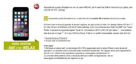 abbonamenti Vodafone iPhone 6