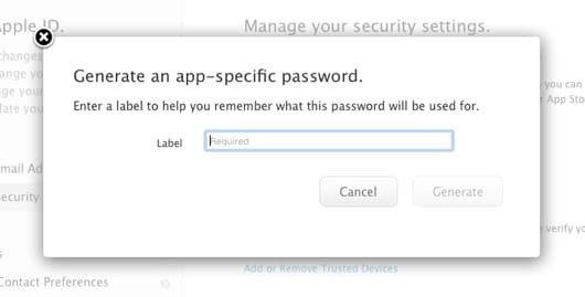 iCloud password usa e getta