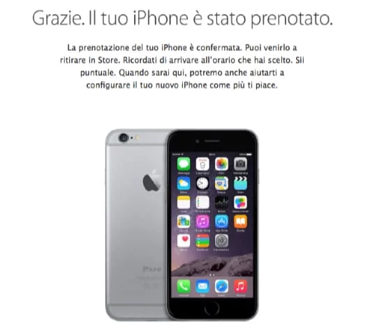 prenotazione iPhone 6