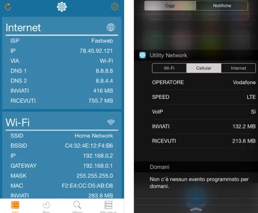 Utility Network per iOS, un'app con alcune funzioni utili per analizzare il WiFi 1 Utility Network iOS