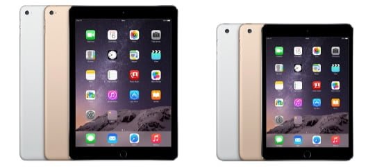 iPad Air 2 e iPad Mini 3