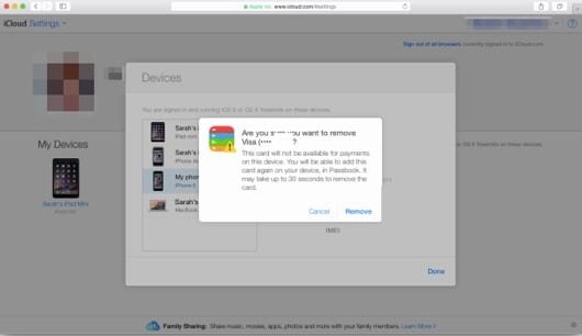 Apple Pay cancellazione carte