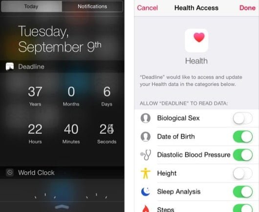 Deadline, un'app che ti dice quando morirai in base ai dati dell'app Salute 1 Deadline