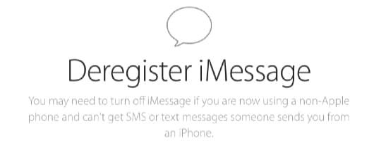 Deregister iMessage