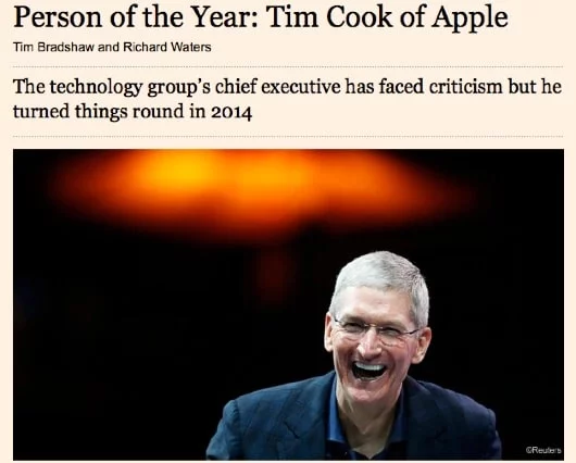 Tim Cook è l'uomo dell'anno per Financial Times 1 Tim Cook uomo anno