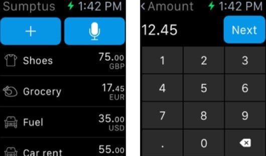 Sumptus, l'app per le finanze personali gestite dall'Apple Watch 1 Sumptus