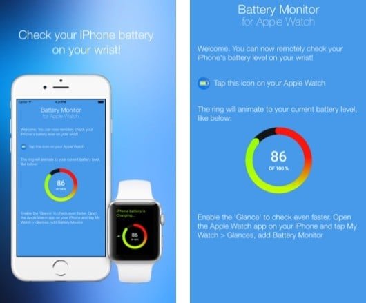 Battery Monitor, l'app per Apple Watch che ti dice quanta batteria hai nell'iPhone 1 Battery Monitor