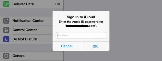 password iCloud