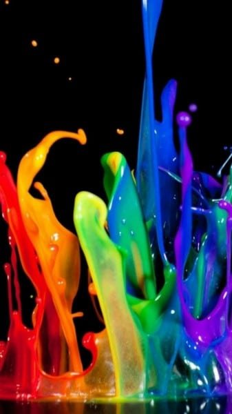 Abstract Jumping Dancing Colorful Paint