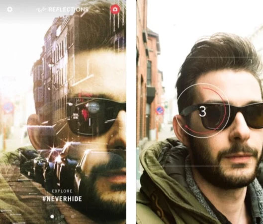 Reflections, l'app che scatta selfie usando entrambe le fotocamere 1 Reflections