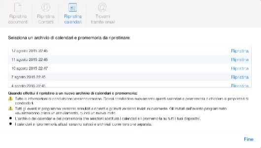 Apple integra Time Machine nel sito di iCloud 1 Ripristino iCloud