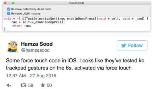In iOS 9 tracce del Force Touch negli iPhone 6s 1 iOS 9 Force Touch