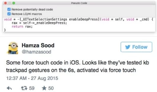 In iOS 9 tracce del Force Touch negli iPhone 6s 1 iOS 9 Force Touch