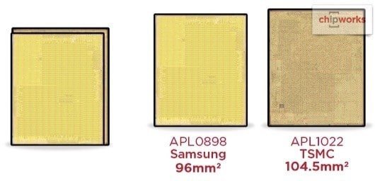 Chip A9 TSMC vs Samsung