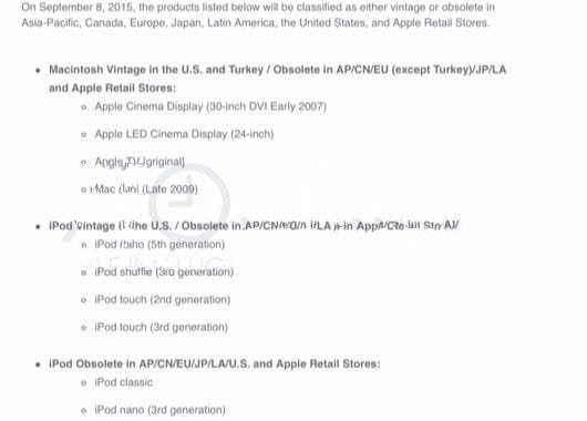 Prodotti vecchi Apple