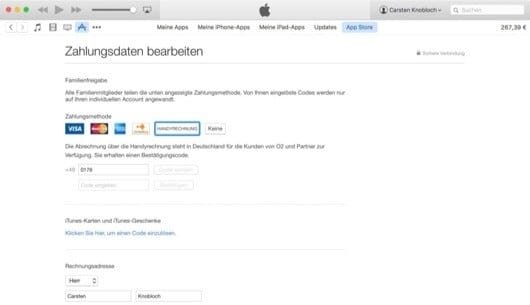 O2 pagamento App Store