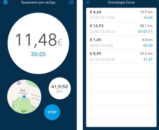 Tassametro per Car2go
