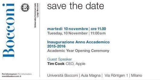 Tim Cook Bocconi