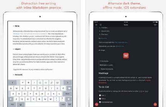 1Writer, un'app per scrivere in Markdown che supporta i JavaScript 1 1Writer