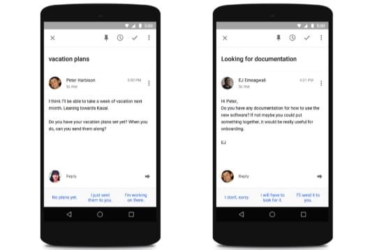 Smart Reply, la tecnologia di Google per rispondere in automatico alle email 4 Smart Replay Google