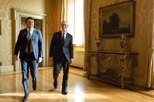 Tim Cook Matteo Renzi