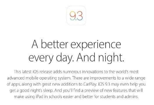 Le 6 novità che porterà iOS 9.3 1 iOS 9.3